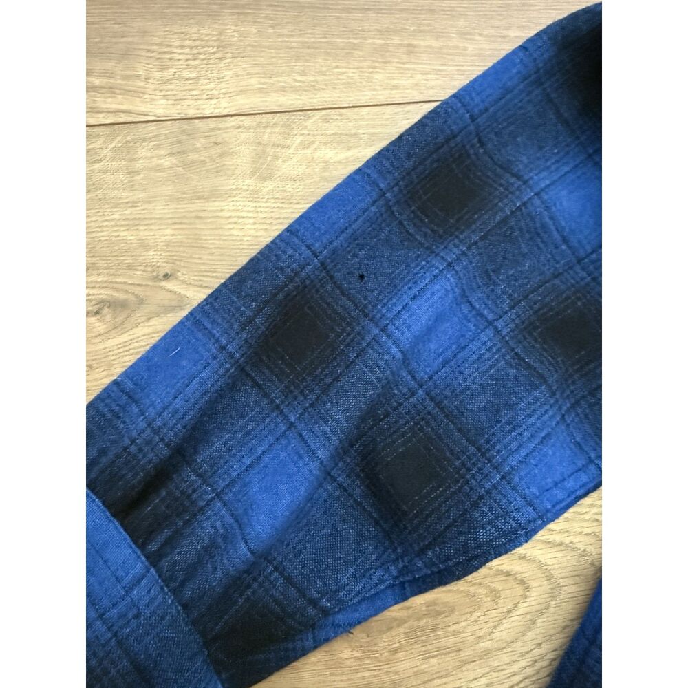 PENDLETON XL mens vintage VTG blue virgin wool button front shirt pearl snap USA - Picture 5 of 10